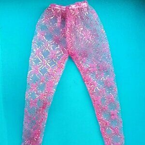 Barbie doll size red lace pantyhose  vintage